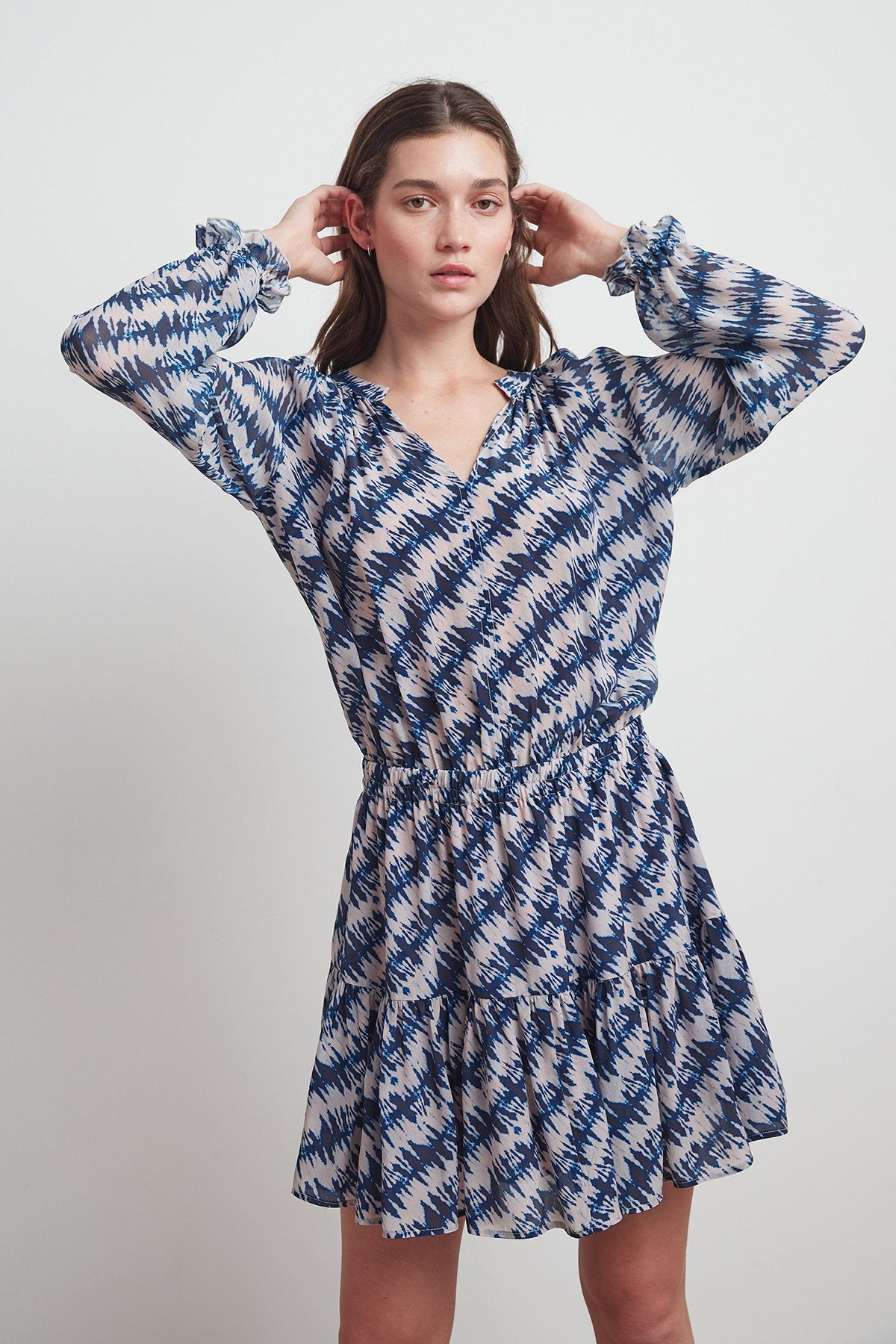 LEAH PRINTED VISCOSE PEASANT DRESS