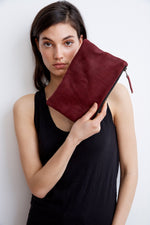 AMELIA LEATHER ZIP CLUTCH