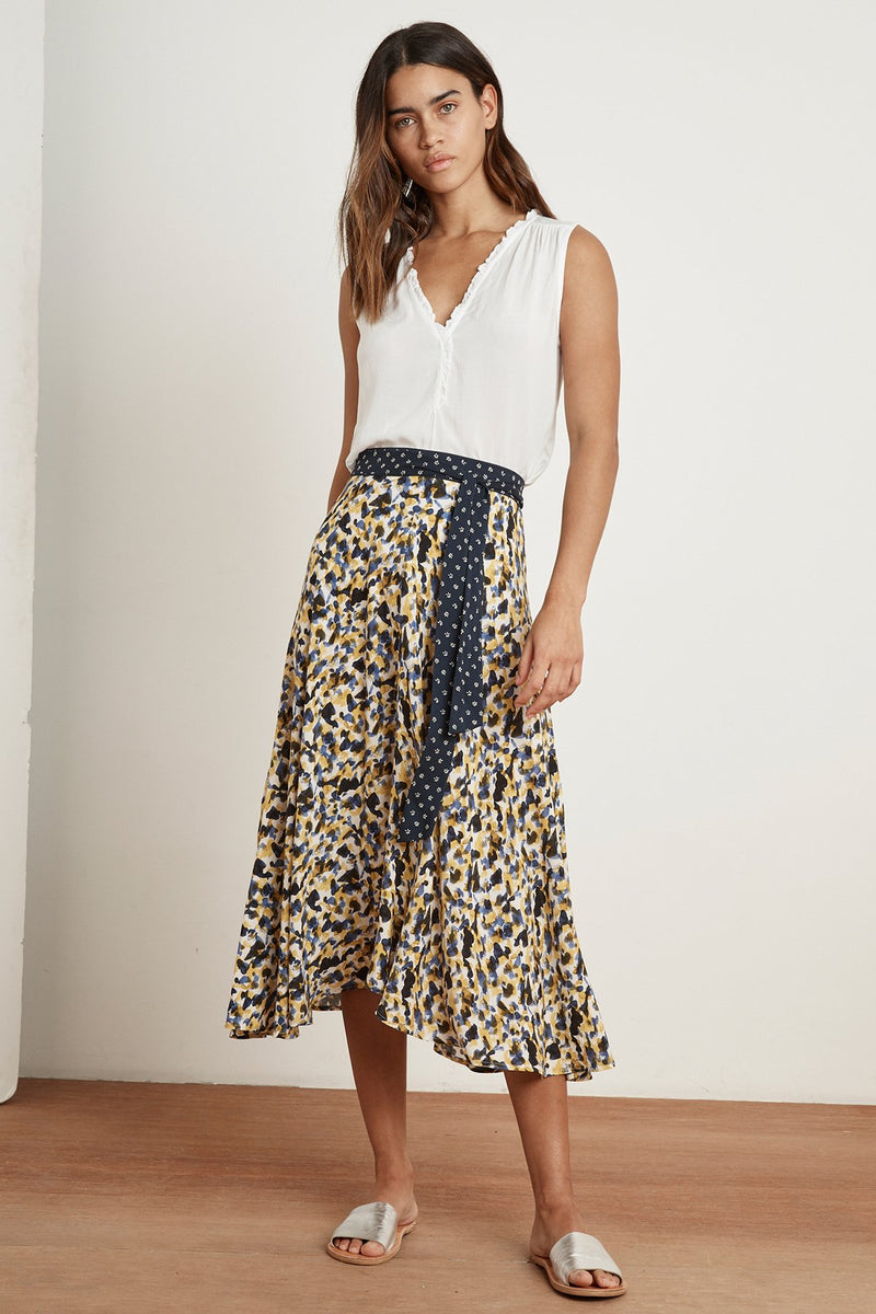 SUSANNAH PRINTED CHALLIS MIDI SKIRT