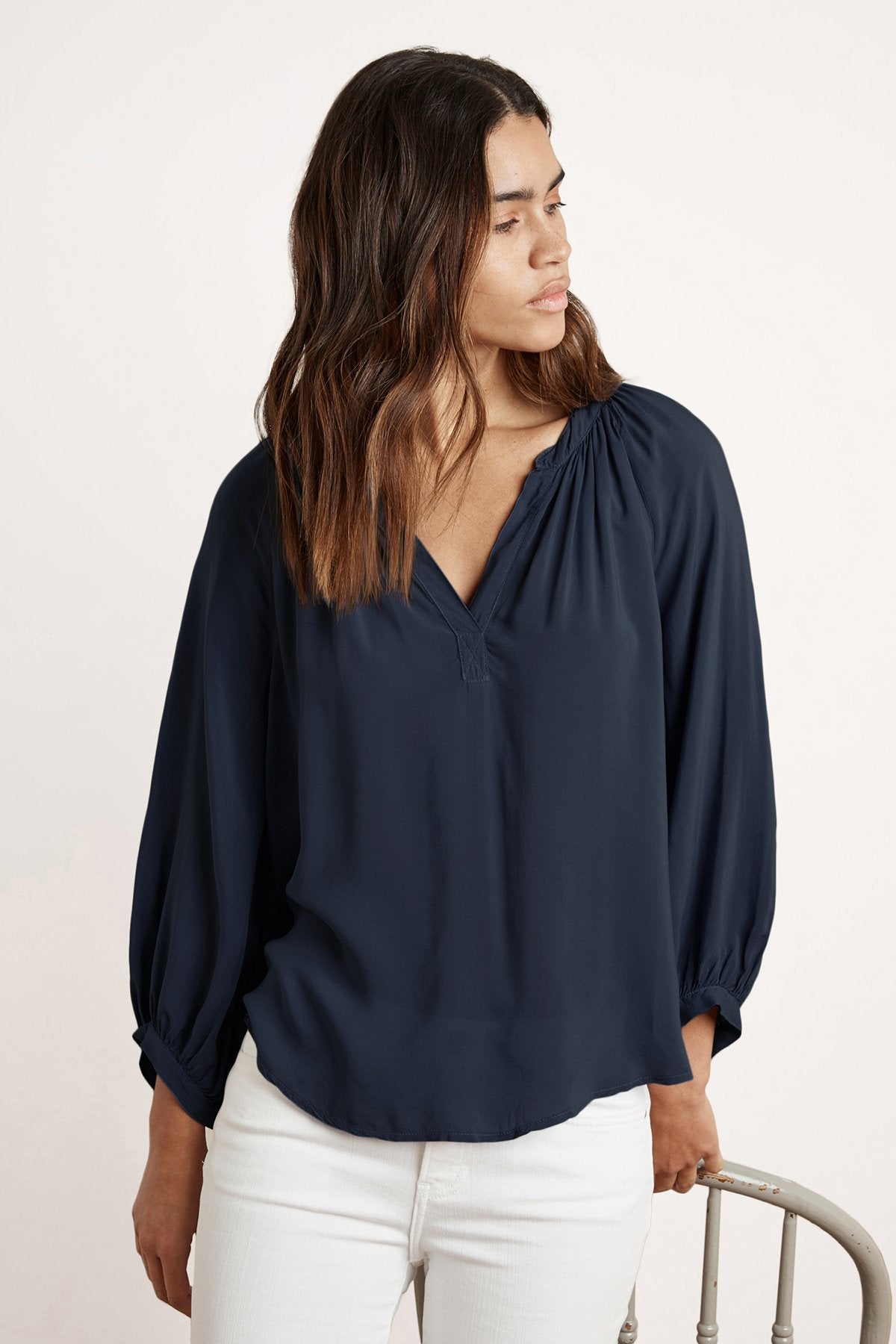 KADY HALF-PLACKET BLOUSE