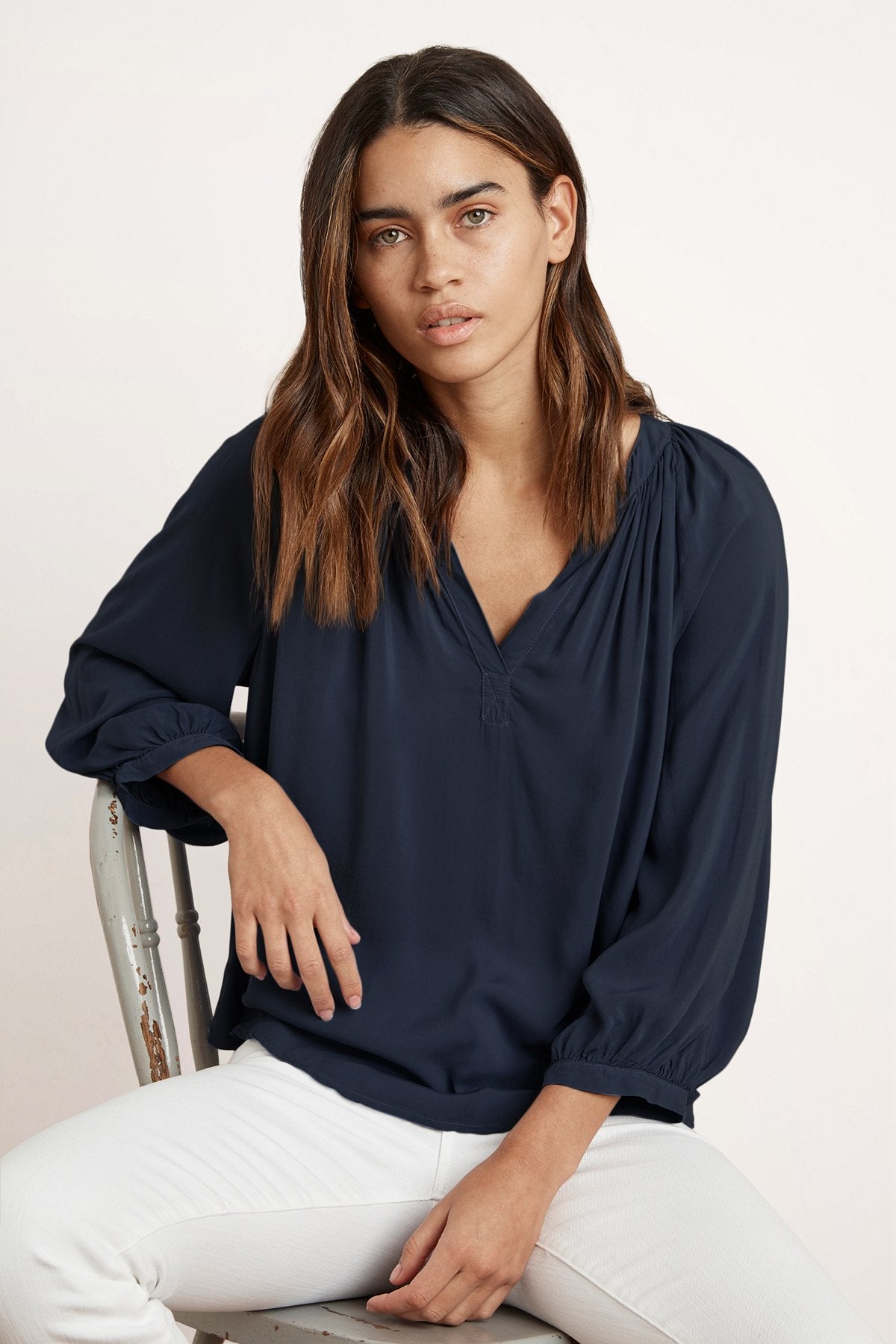 KADY HALF-PLACKET BLOUSE