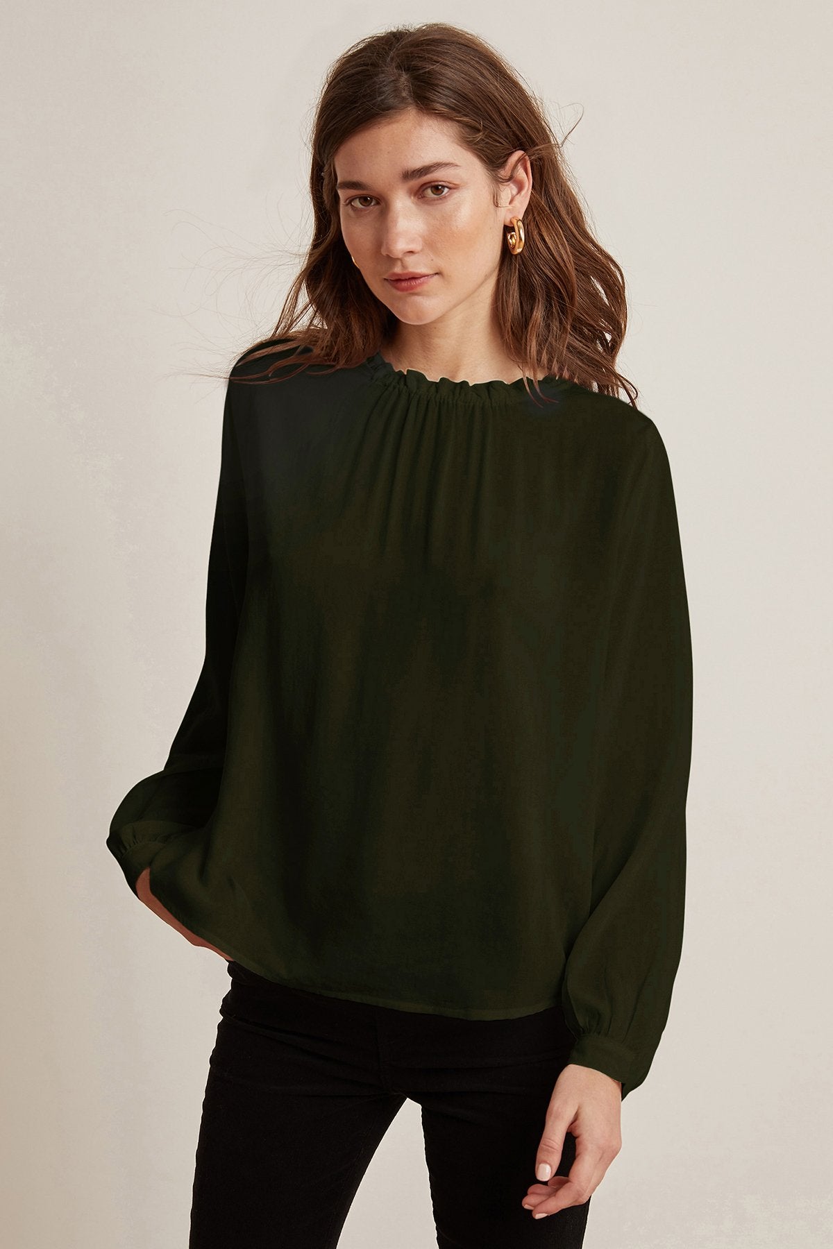 GINGER CHALLIS LONG SLEEVE NECK TIE TOP