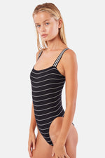 RILEY PINSTRIPE RIBBED ONE PIECE BY SOLID AND STRIPED