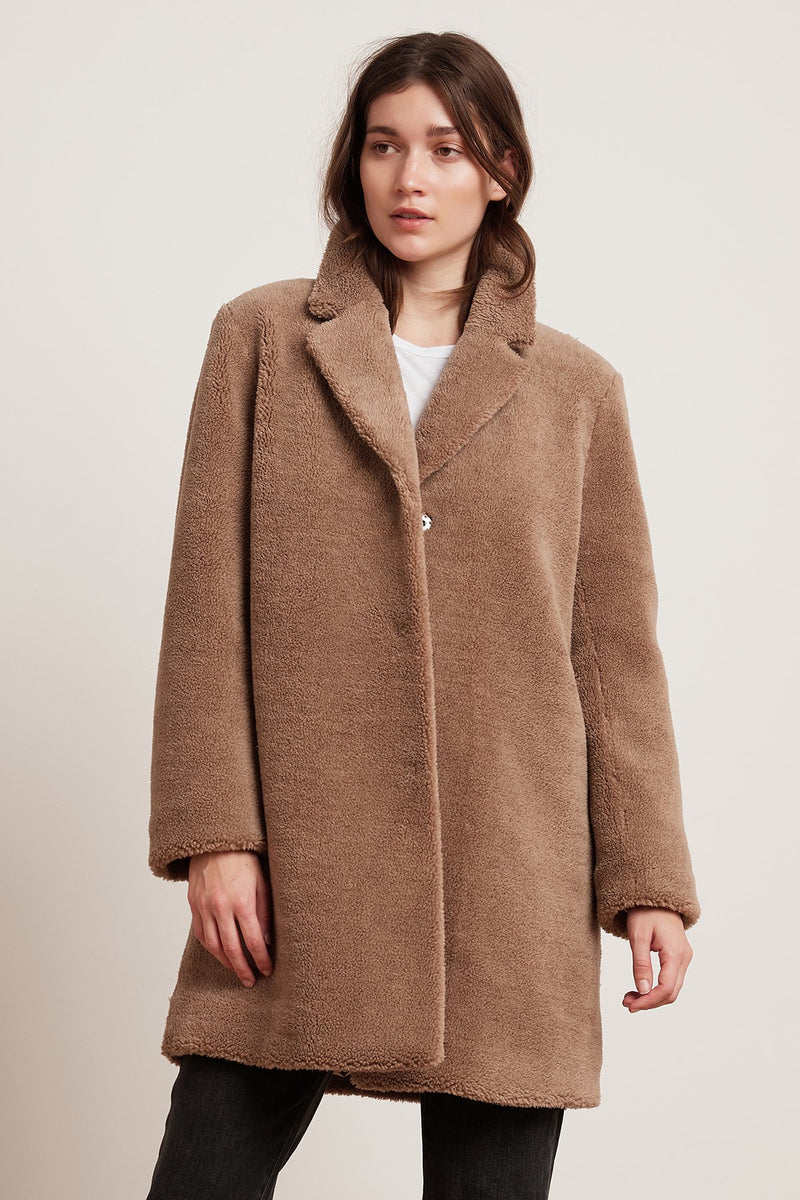 TRISHELLE LUX SHERPA OVERSIZED COAT