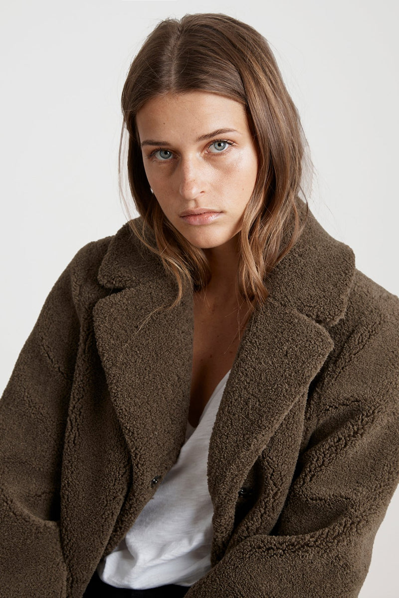 TRISHELLE LUX SHERPA OVERSIZED COAT