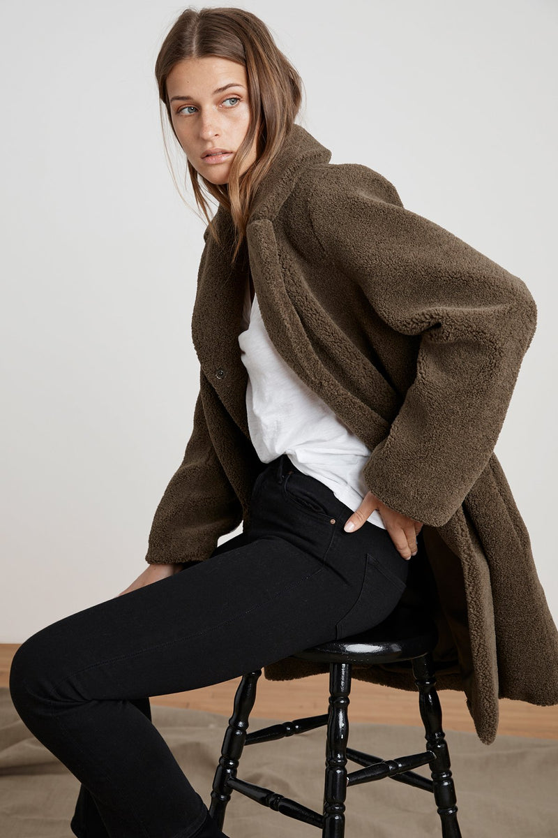 TRISHELLE LUX SHERPA OVERSIZED COAT