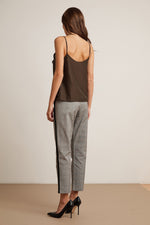 ADELA SIDE STRIPE PLAID PANT