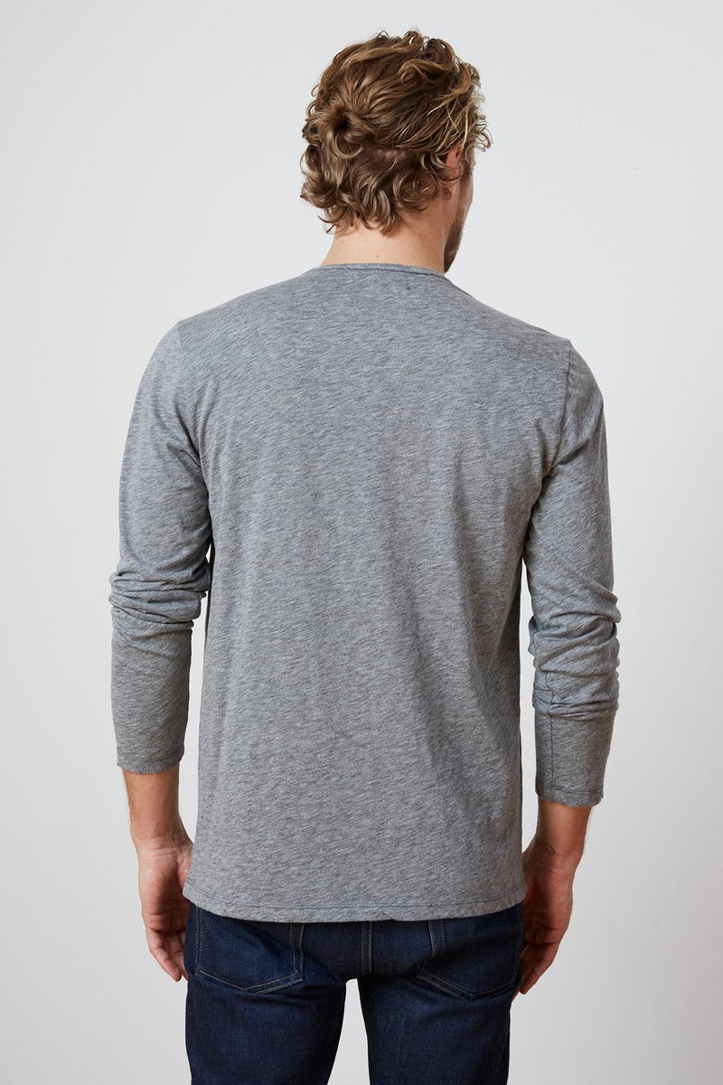 SIMEON CHARCOAL RAW EDGE COTTON SLUB TEE