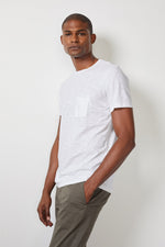 CHAD RAW EDGE COTTON SLUB POCKET TEE