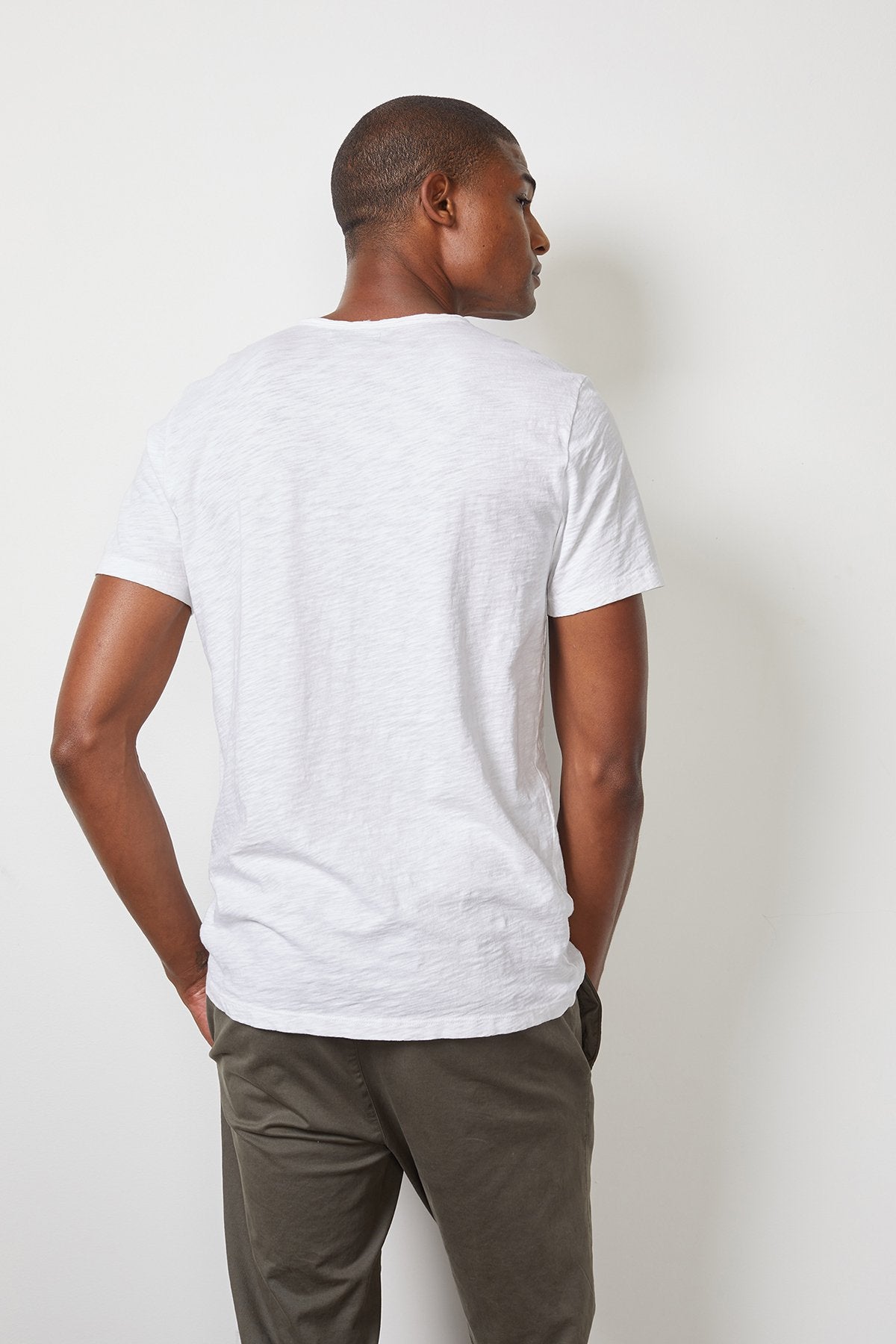 CHAD RAW EDGE COTTON SLUB POCKET TEE