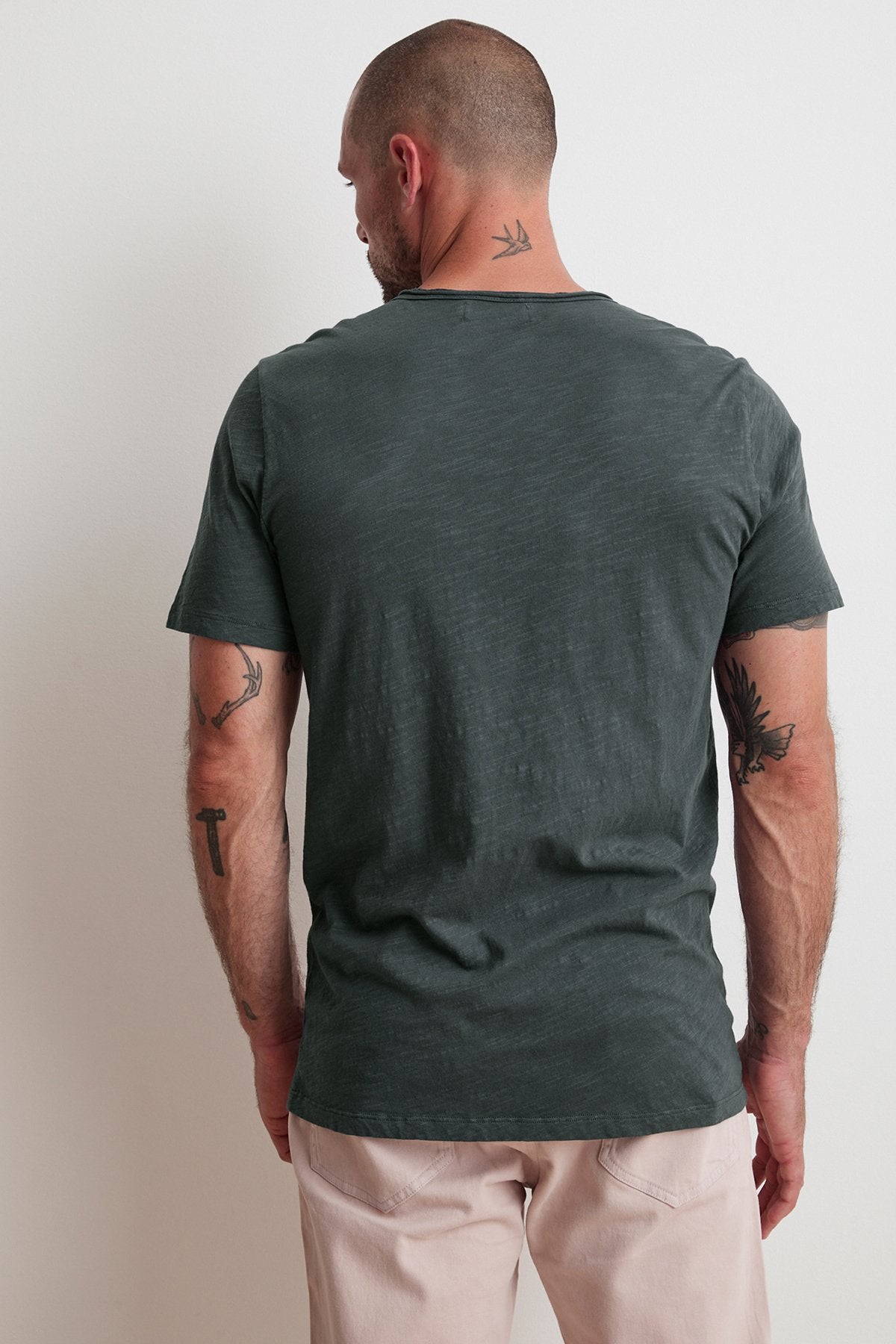 CHAD RAW EDGE COTTON SLUB POCKET TEE