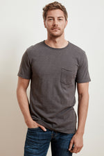 CHAD RAW EDGE COTTON SLUB POCKET TEE