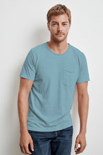 CHAD RAW EDGE COTTON SLUB POCKET TEE