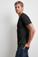 CHAD RAW EDGE COTTON SLUB POCKET TEE