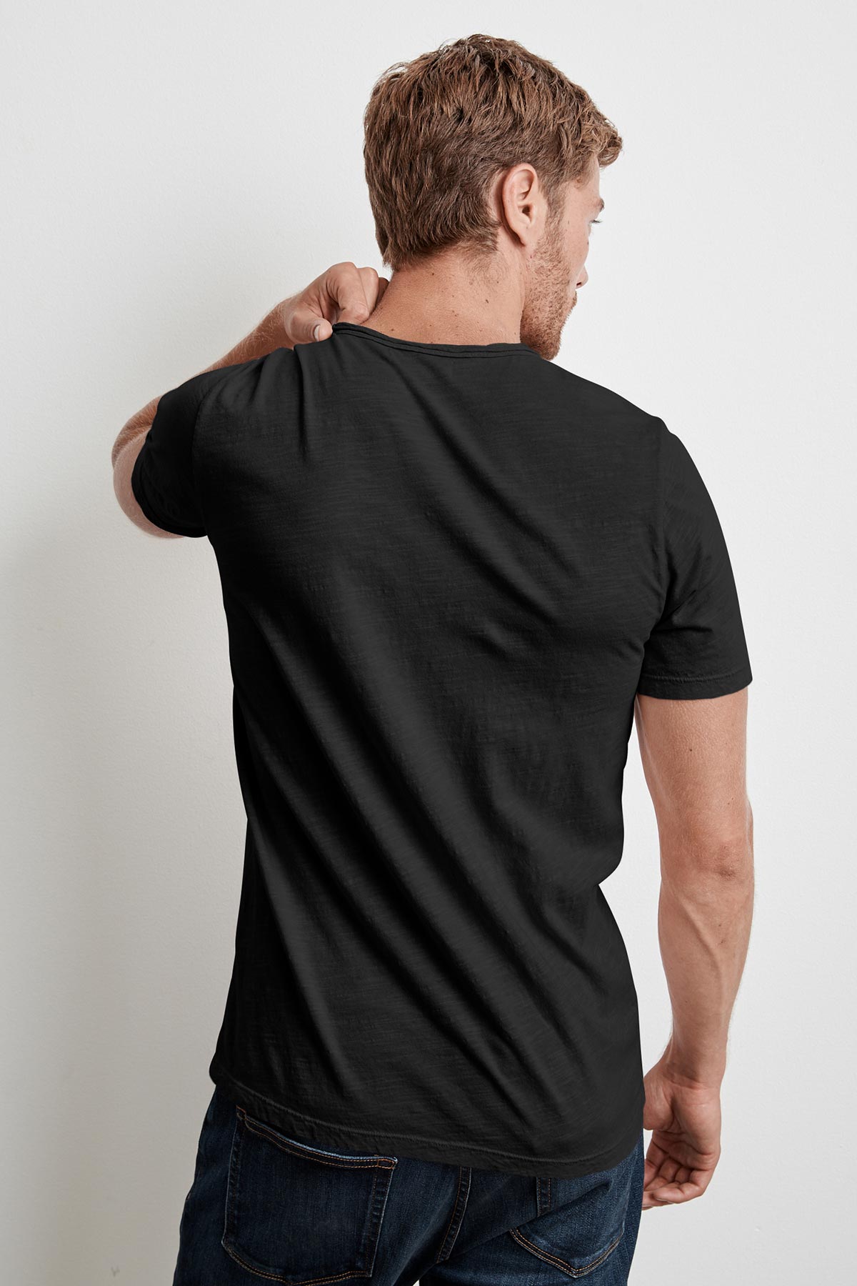 CHAD RAW EDGE COTTON SLUB POCKET TEE