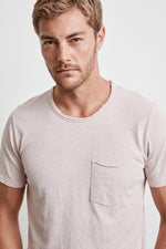 CHAD RAW EDGE COTTON SLUB POCKET TEE