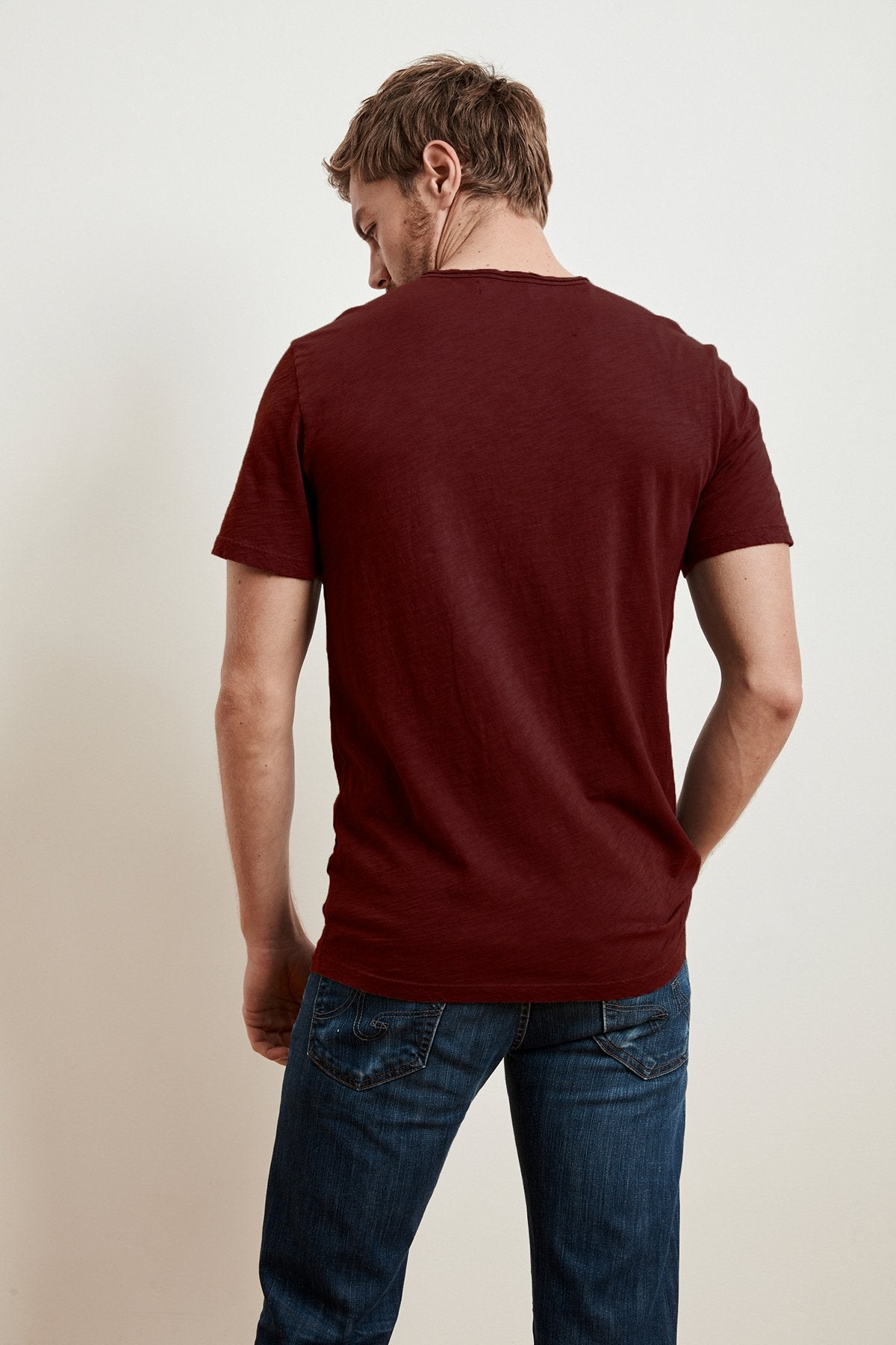 CHAD RAW EDGE COTTON SLUB POCKET TEE