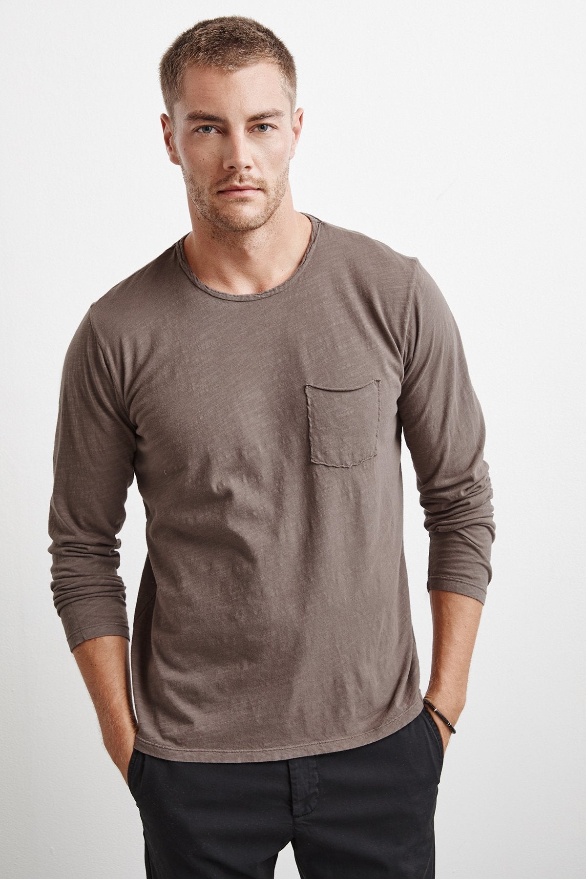 SIMEON RAW EDGE COTTON SLUB TEE