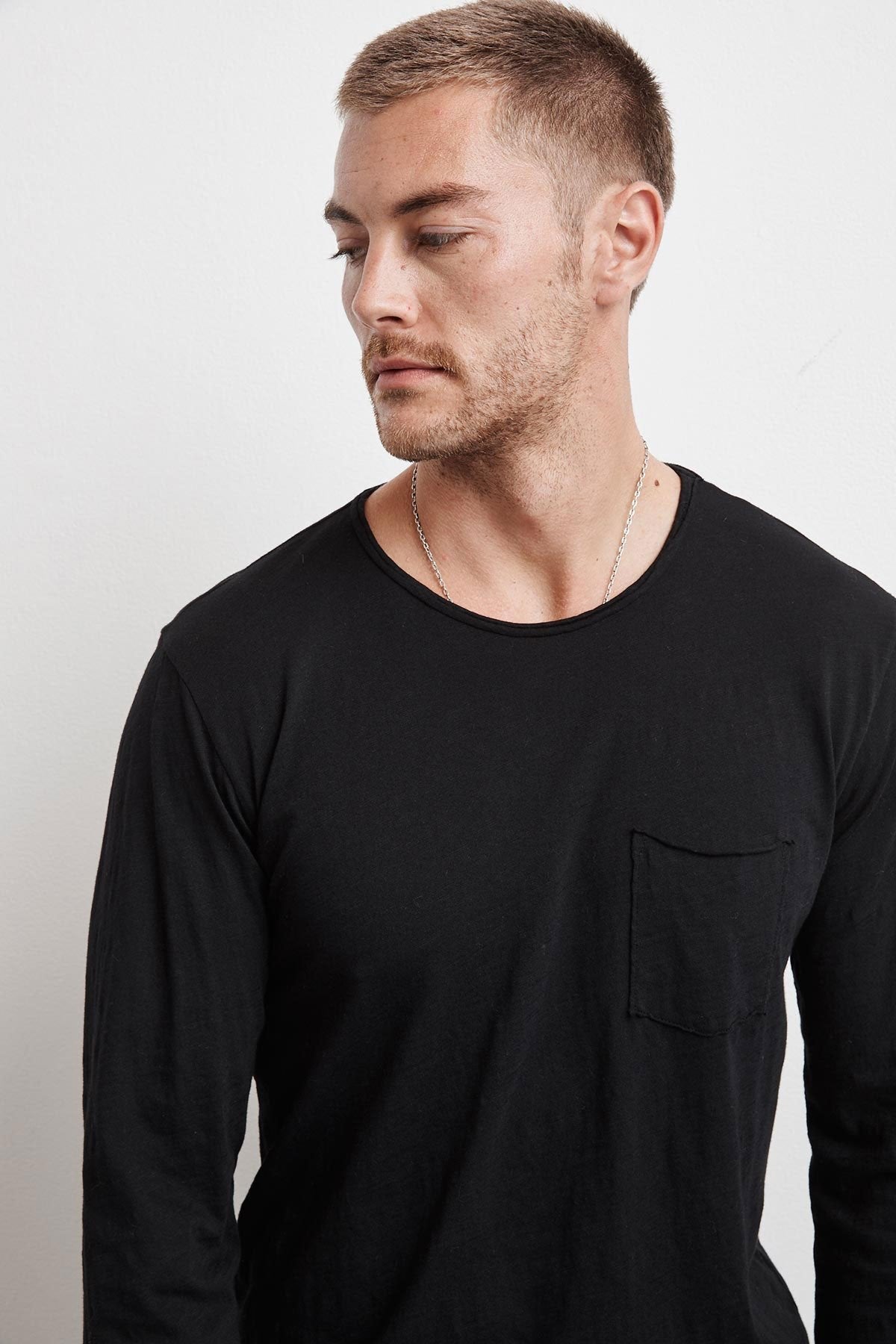 SIMEON RAW EDGE COTTON SLUB TEE