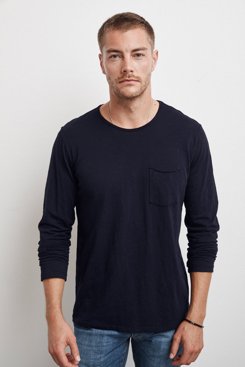 SIMEON RAW EDGE COTTON SLUB TEE