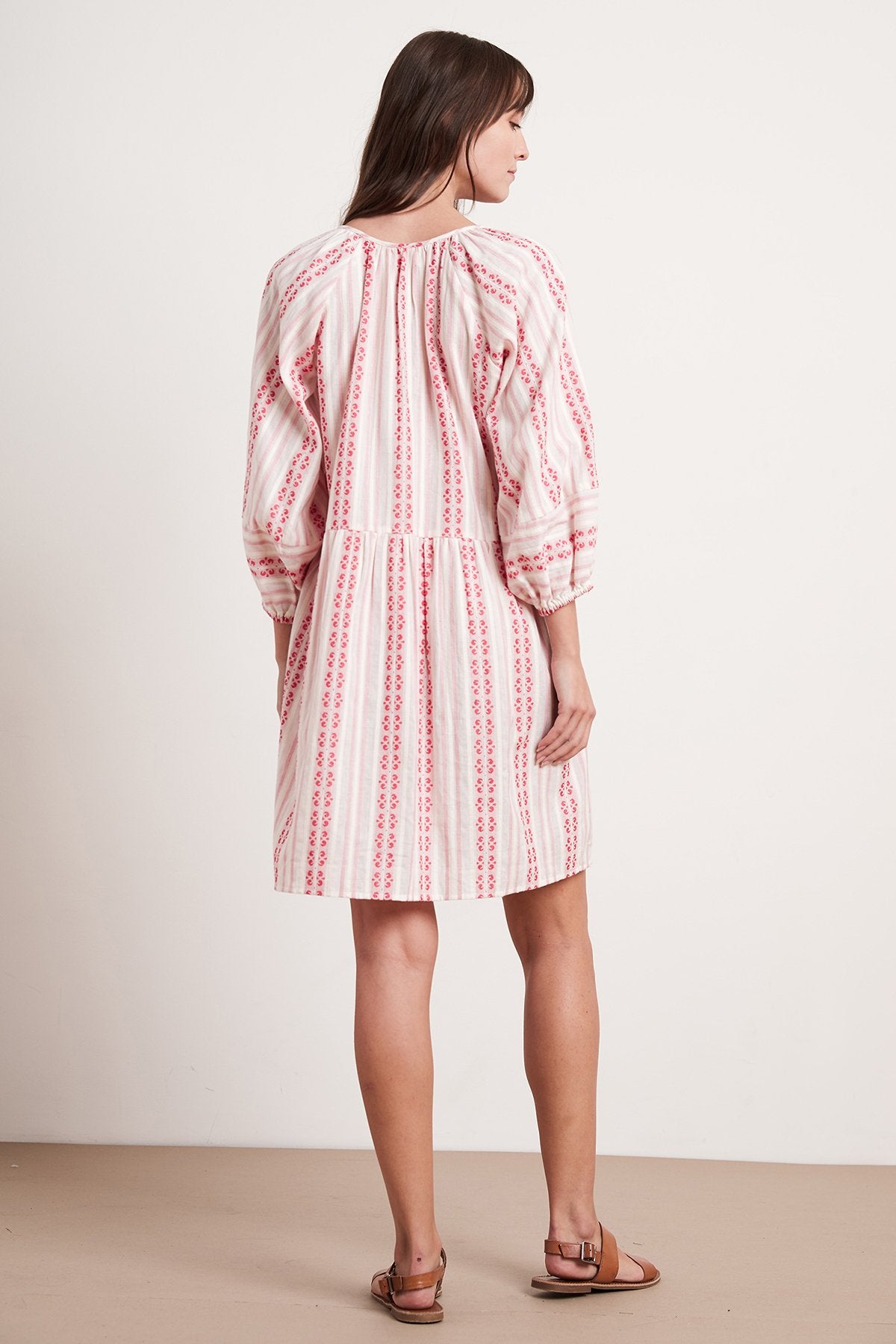 NONA STRIPE JACQUARD PEASANT DRESS