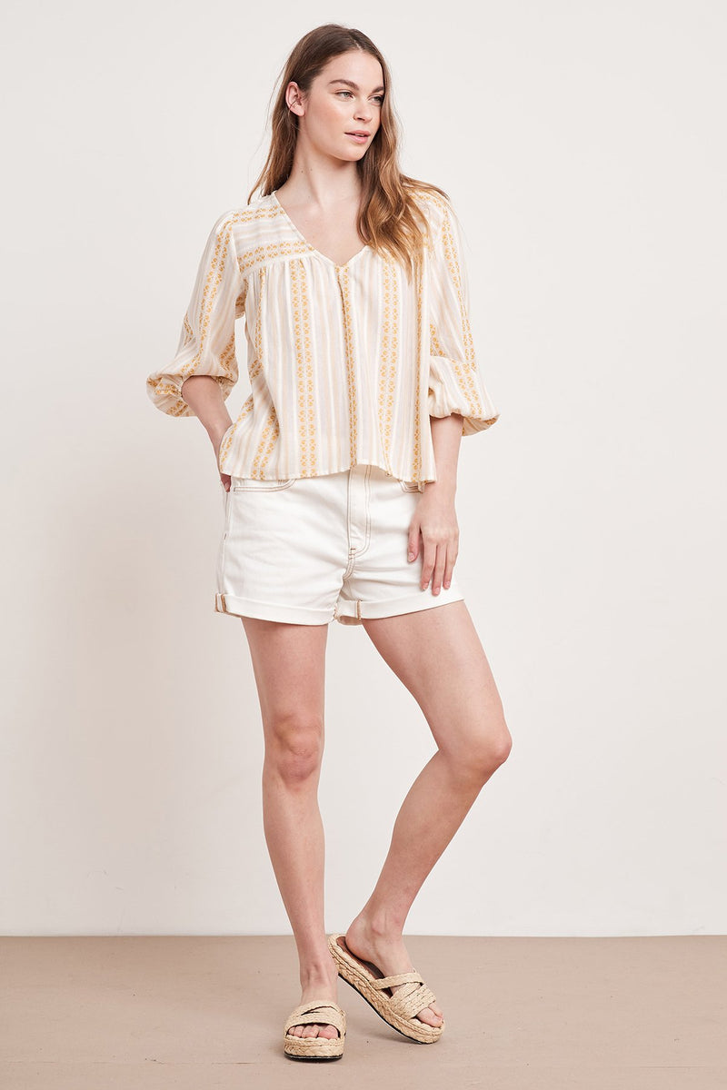 WINTER STRIPE JACQUARD BLOUSE