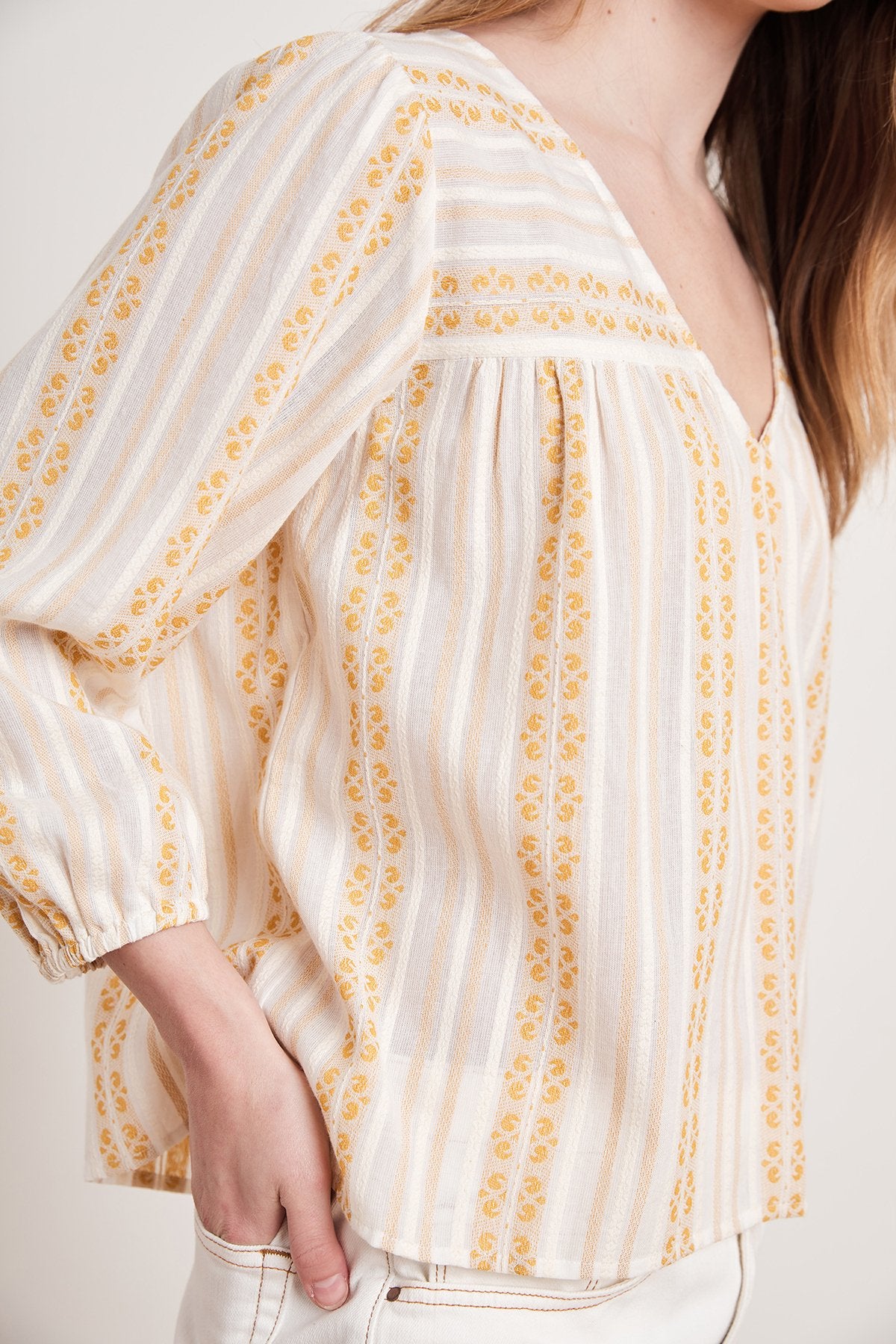 WINTER STRIPE JACQUARD BLOUSE