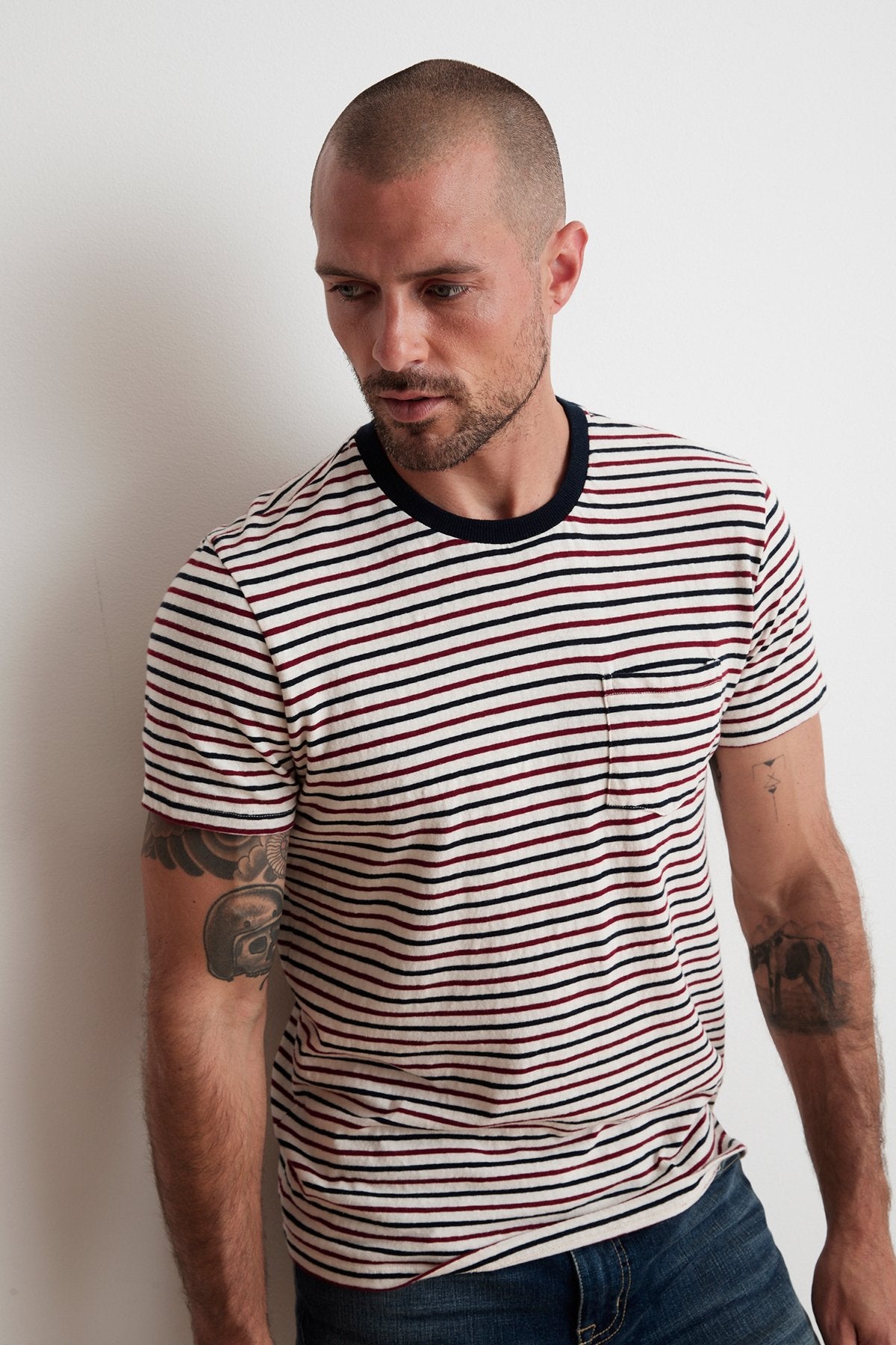 ARCHIE STRIPED POCKET TEE