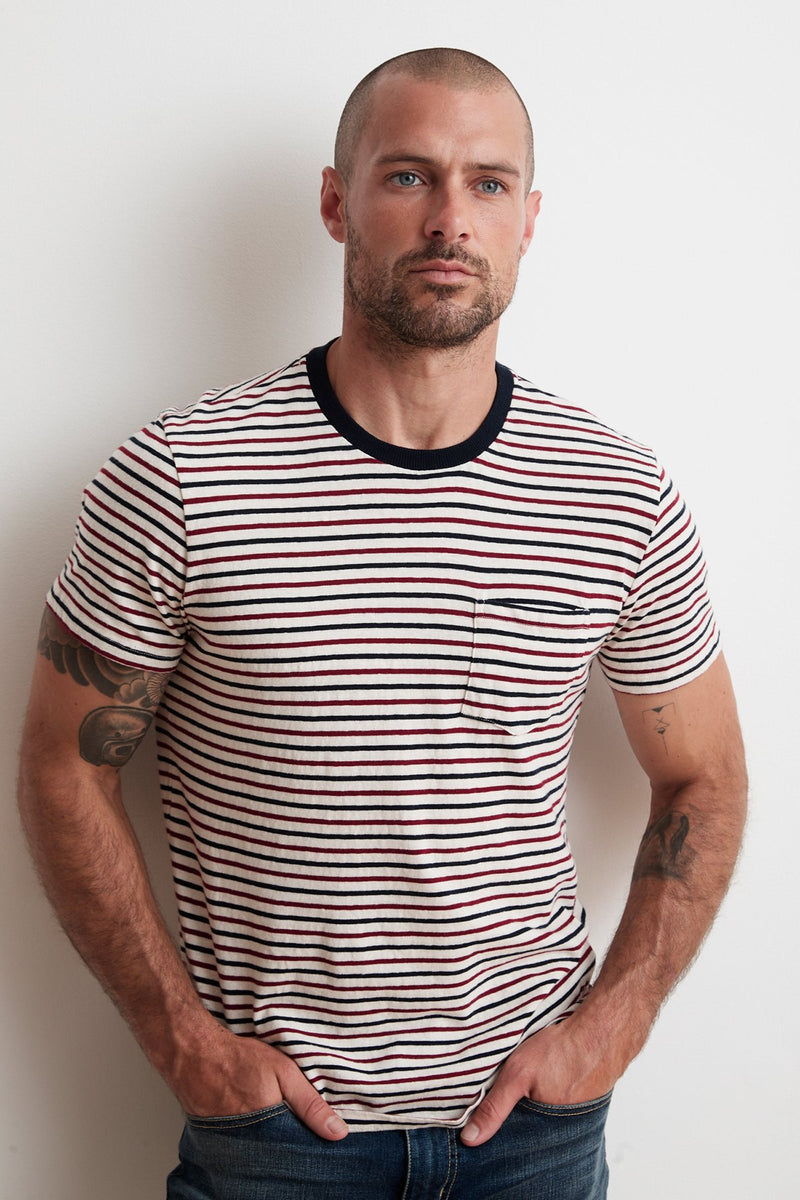 ARCHIE STRIPED POCKET TEE