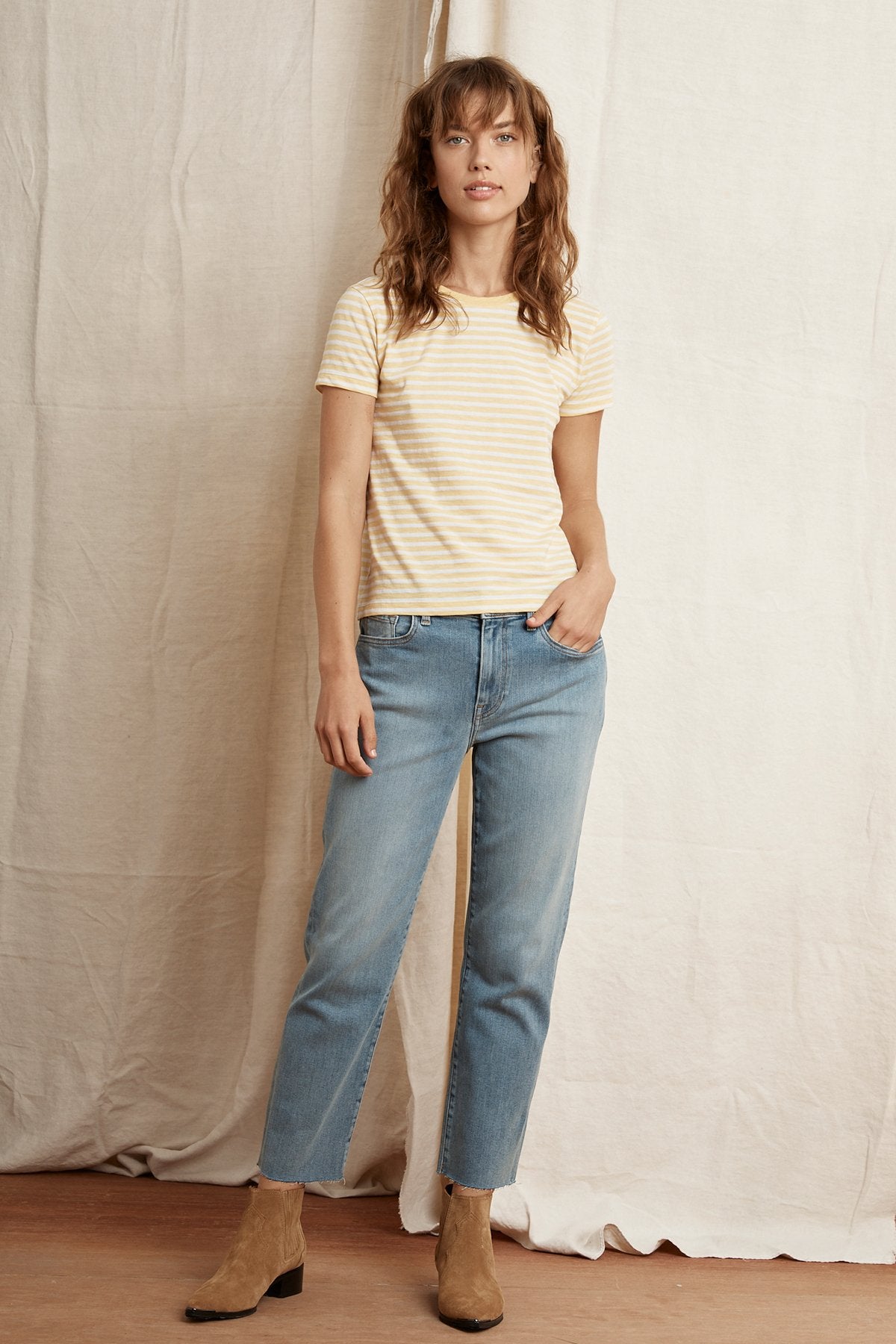 HADLEY STRIPE JERSEY CREW NECK TEE