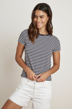 HADLEY STRIPE JERSEY CREW NECK TEE