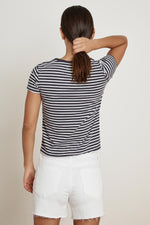 HADLEY STRIPE JERSEY CREW NECK TEE