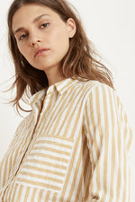 TAMMY STRIPE WOVEN LONG SLEEVE BUTTON-UP SHIRT