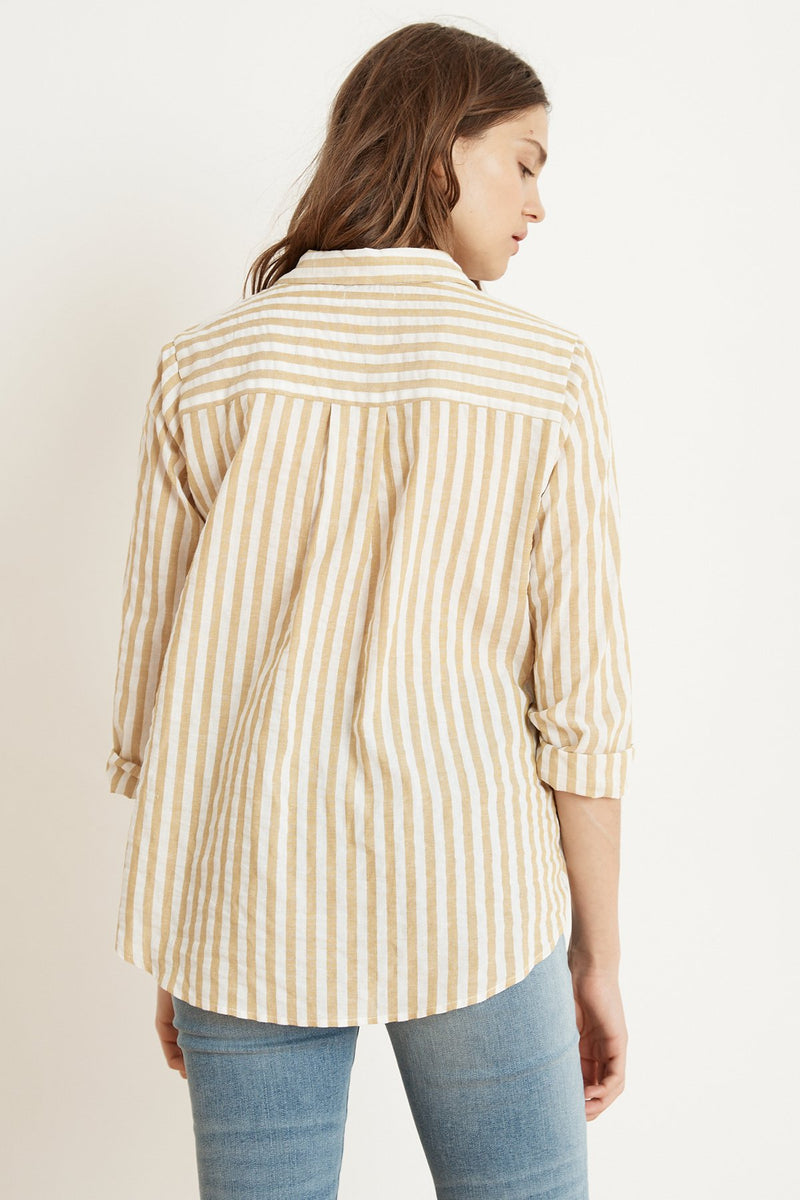 TAMMY STRIPE WOVEN LONG SLEEVE BUTTON-UP SHIRT