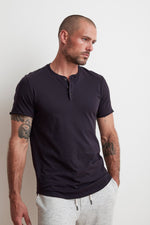 HESTON SUEDED JERSEY HENLEY