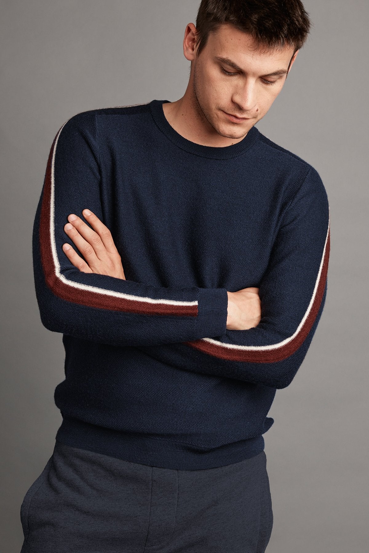 TAD WOOL BLEND STRIPE SWEATER