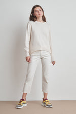 CLARISSA WOOL BLEND SPLIT HEM SWEATER