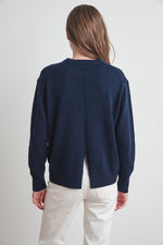 CLARISSA WOOL BLEND SPLIT HEM SWEATER