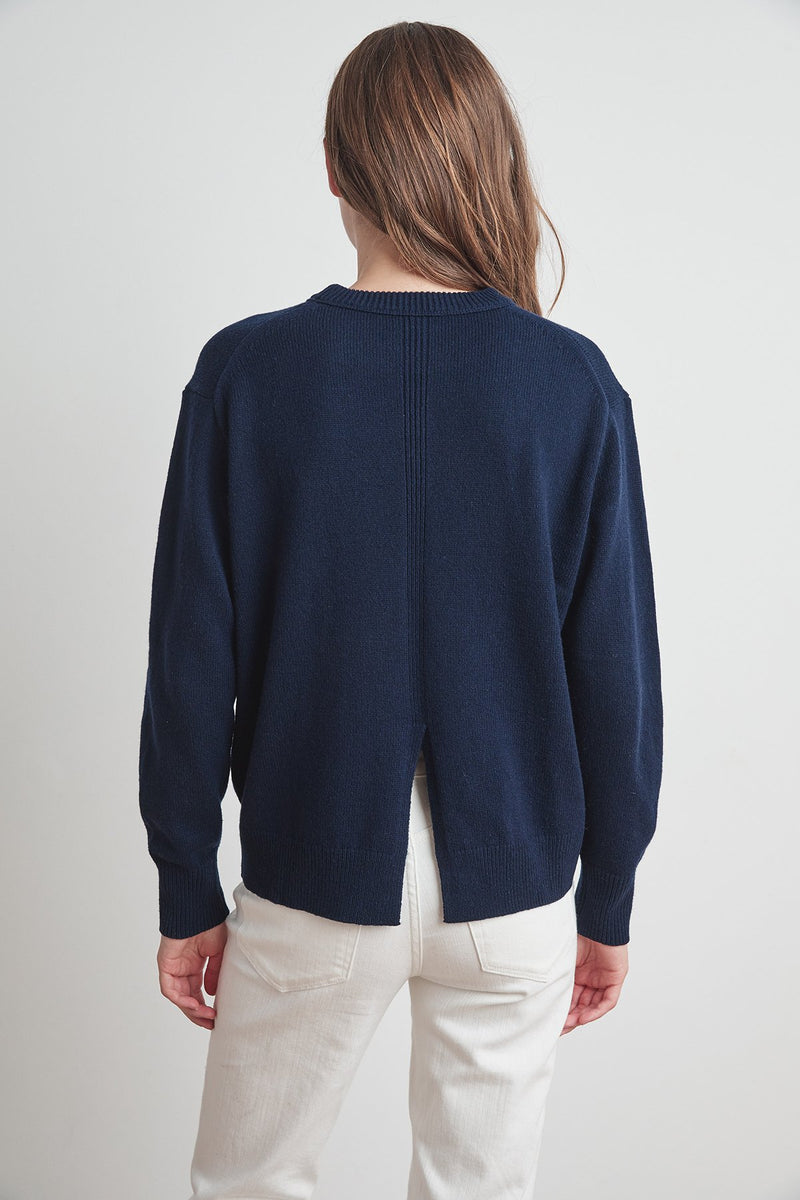 CLARISSA WOOL BLEND SPLIT HEM SWEATER