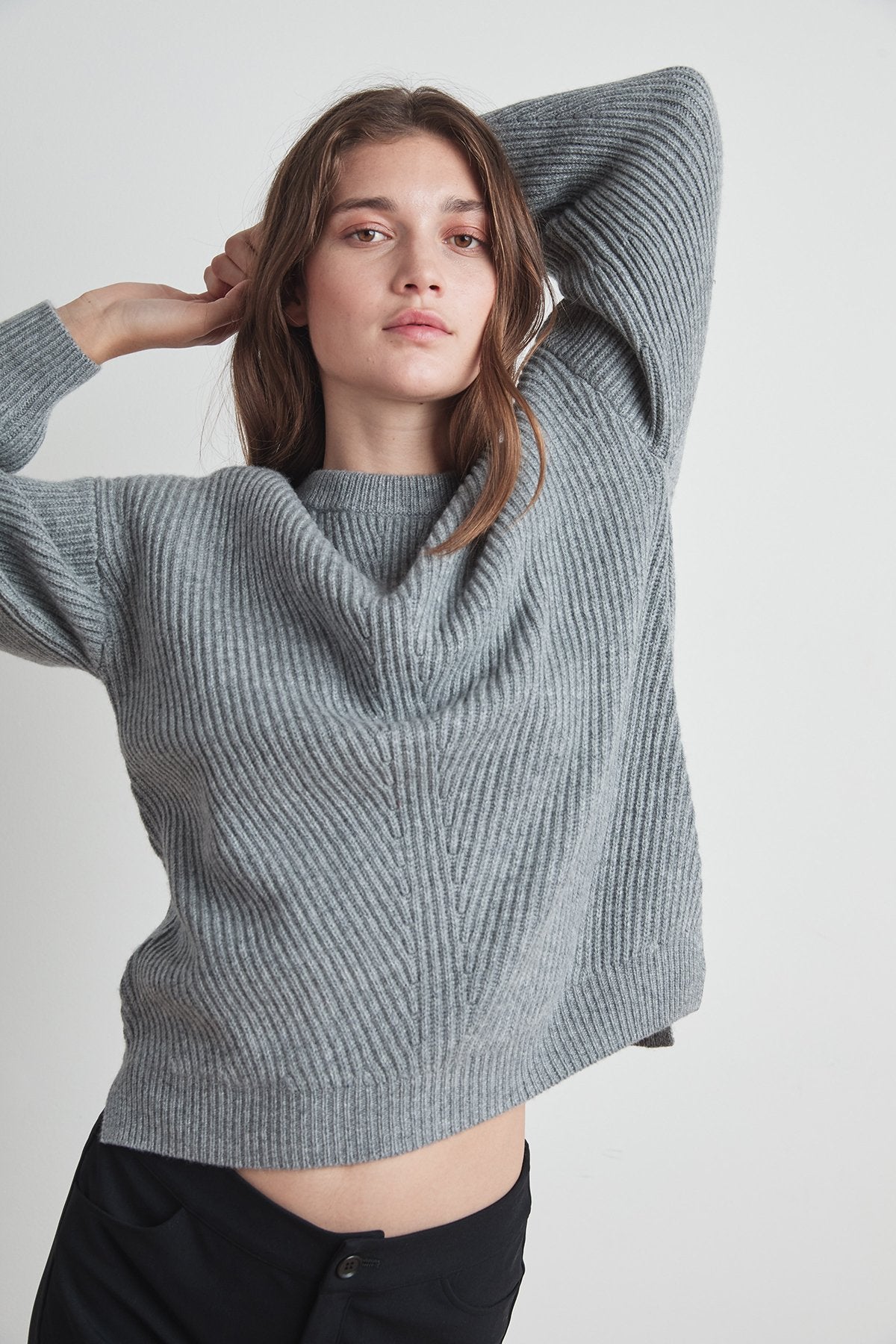SOPHIE WOOL CASHMERE TEXTURED SWEATER