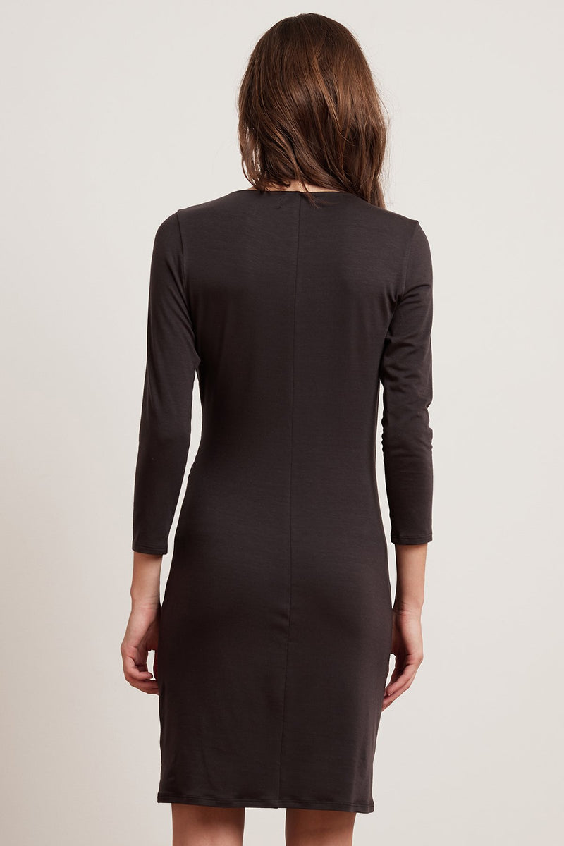 CAROLYN TENCEL LONG SLEEVE WRAP DRESS