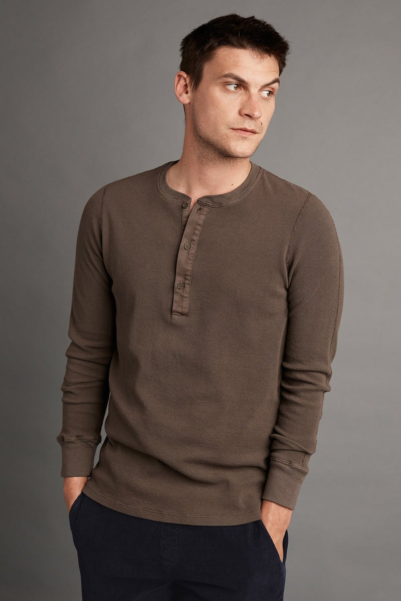 HANSON LONG SLEEVE THERMAL KNIT HENLEY