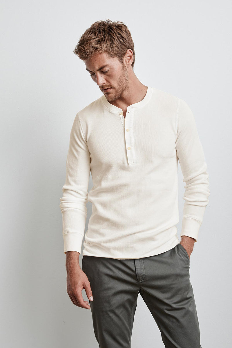 HANSON LONG SLEEVE THERMAL KNIT HENLEY