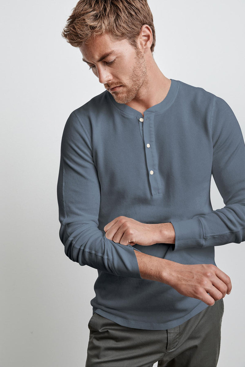 HANSON LONG SLEEVE THERMAL KNIT HENLEY