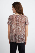 TRACIA SCOOP NECK PRINTED BLOUSE