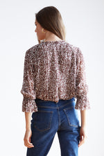 WILONA PRINTED RUFFLE BLOUSE