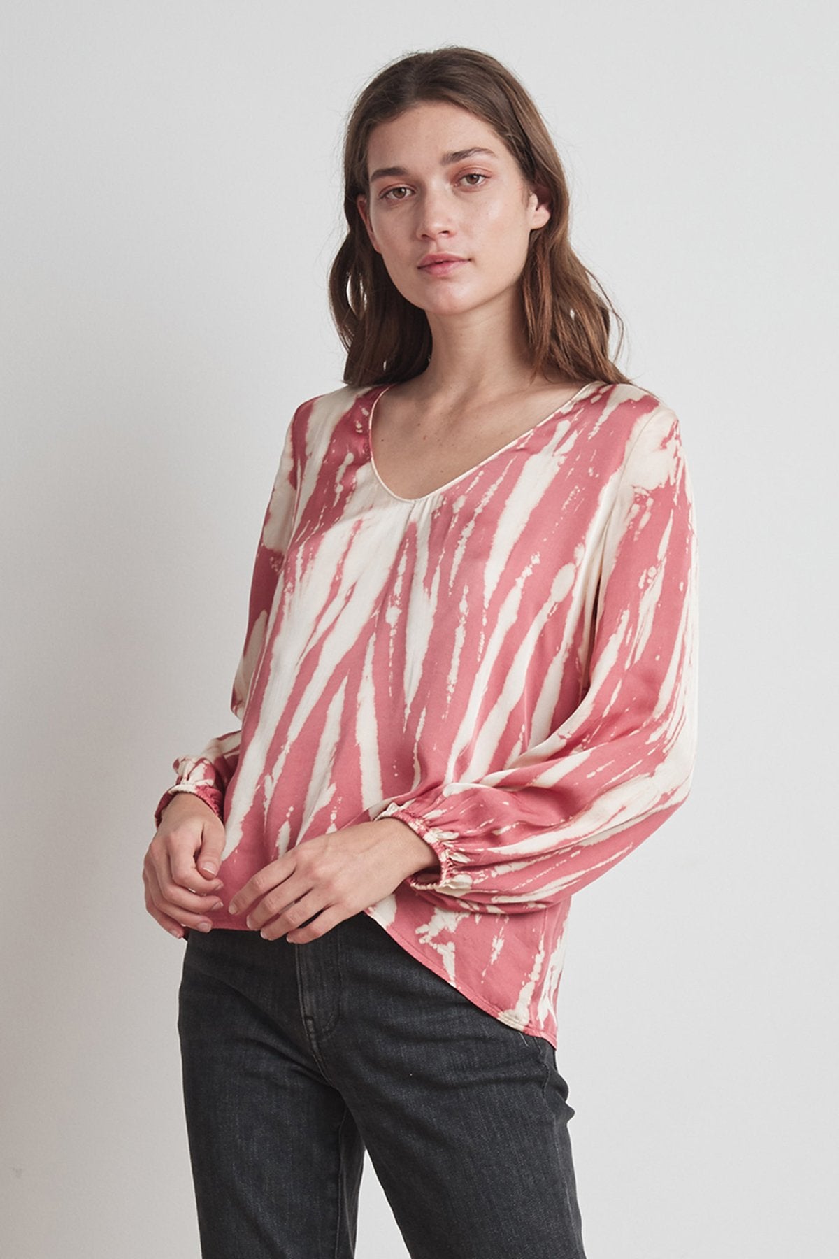 ANASTASIA TIE DYE SATIN TOP