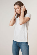 KIRA HEATHER GREY ORIGINAL SLUB SCOOP NECK TEE