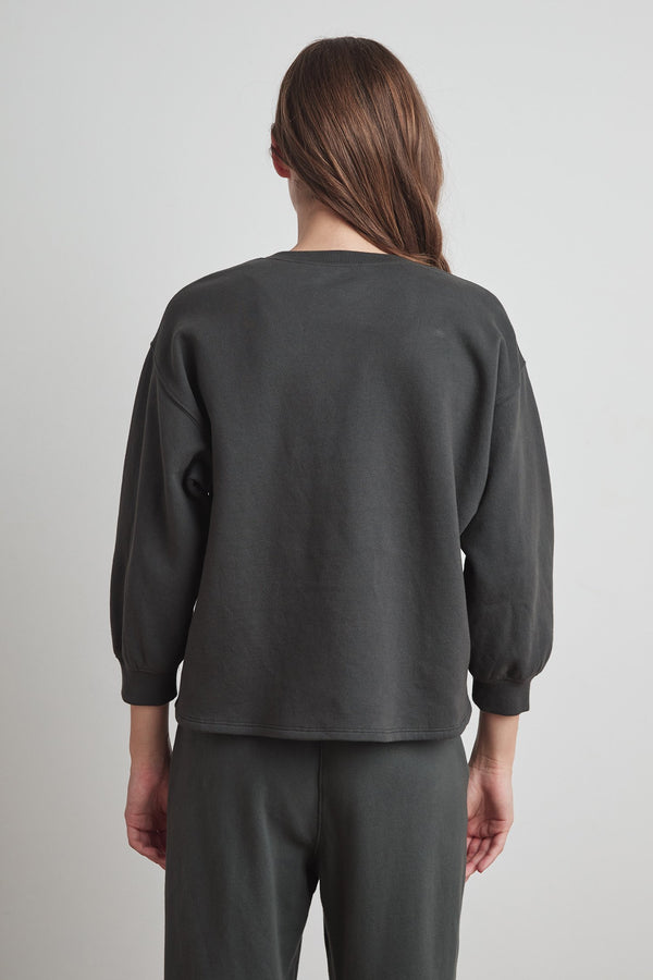 ADDILYN VINTAGE FLEECE SHIRRED SLEEVE PULLOVER