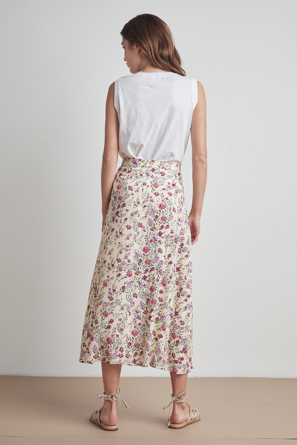 ISADORA FLORAL PRINT CHALLIS WRAP SKIRT